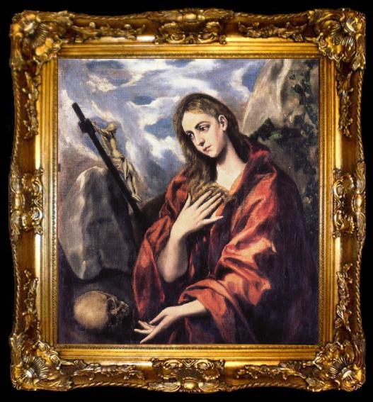 framed  El Greco Mary Magdalen in Penitence, ta009-2